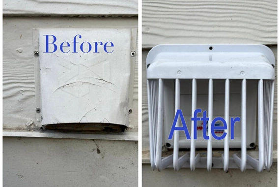 Before and After - Dryer Vent Cap Replacement by ProCasaland