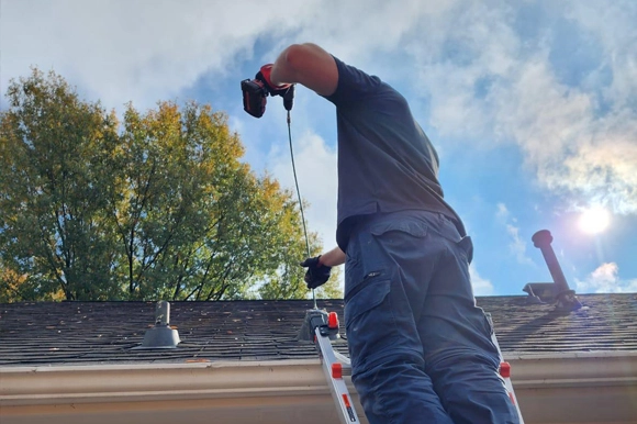 Dryer vent cleaning from the roof by ProCasaland Expert in Braselton, GA