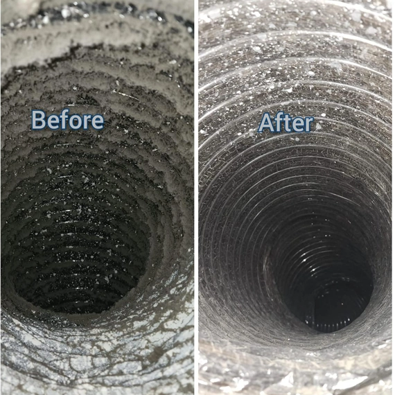 Before and After Image of Air Duct Cleaning