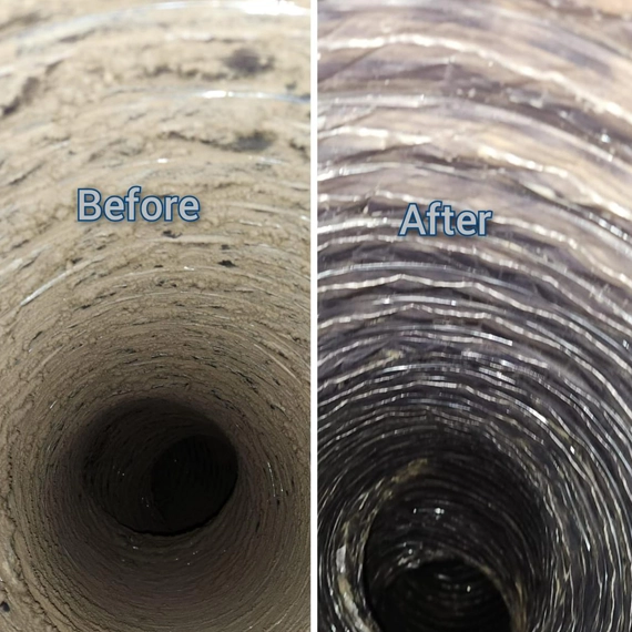 Before and After Image of Air Duct